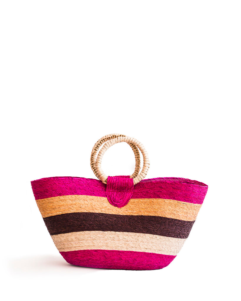 Wicker Tote - pink