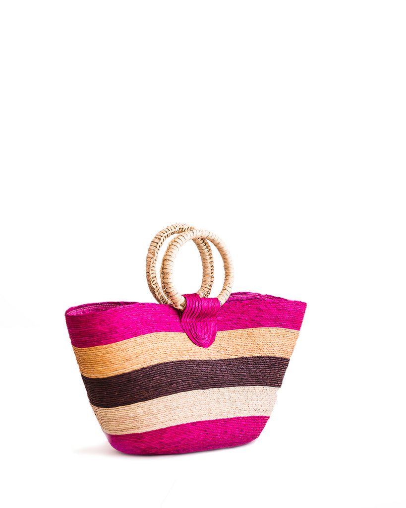 Wicker Tote - pink
